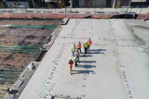concrete contractors in fayetteville nc walking along concrete